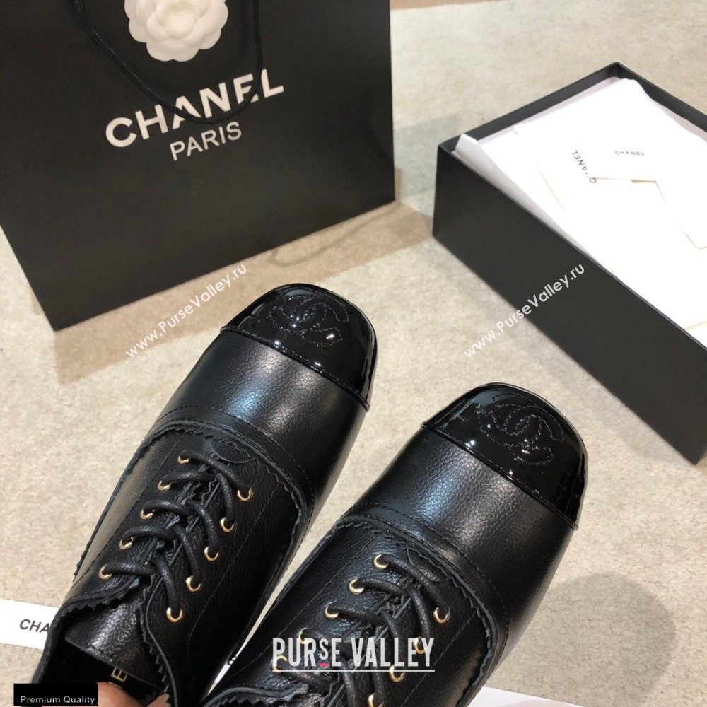 Chanel Calfskin Lace-Ups G36483 Black 2020 (shouxiu-20121121)