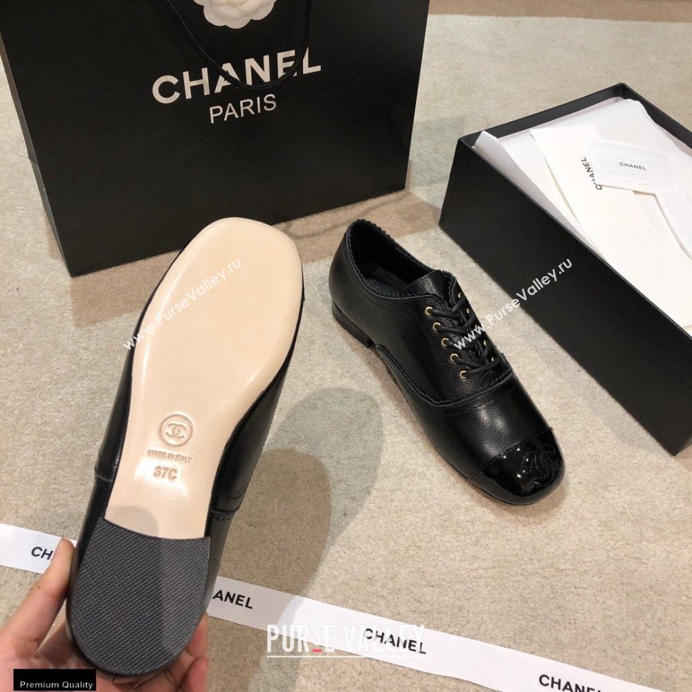 Chanel Calfskin Lace-Ups G36483 Black 2020 (shouxiu-20121121)