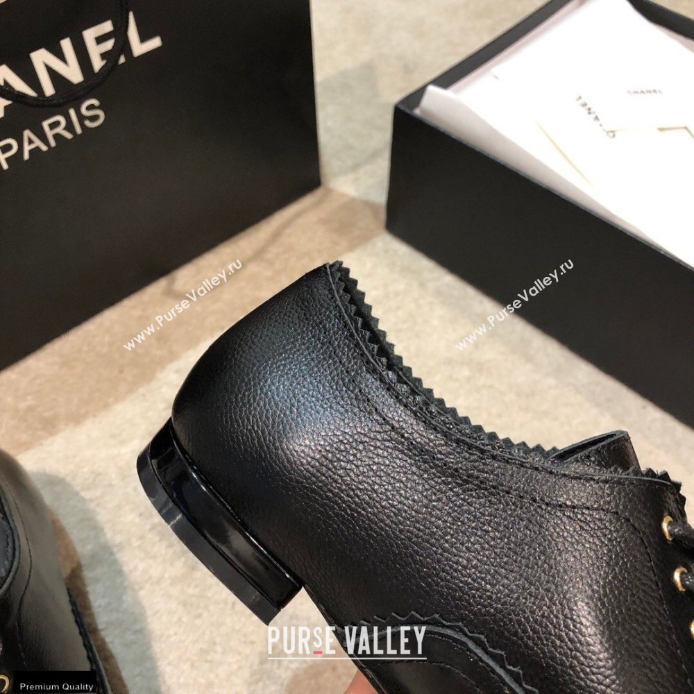 Chanel Calfskin Lace-Ups G36483 Black 2020 (shouxiu-20121121)