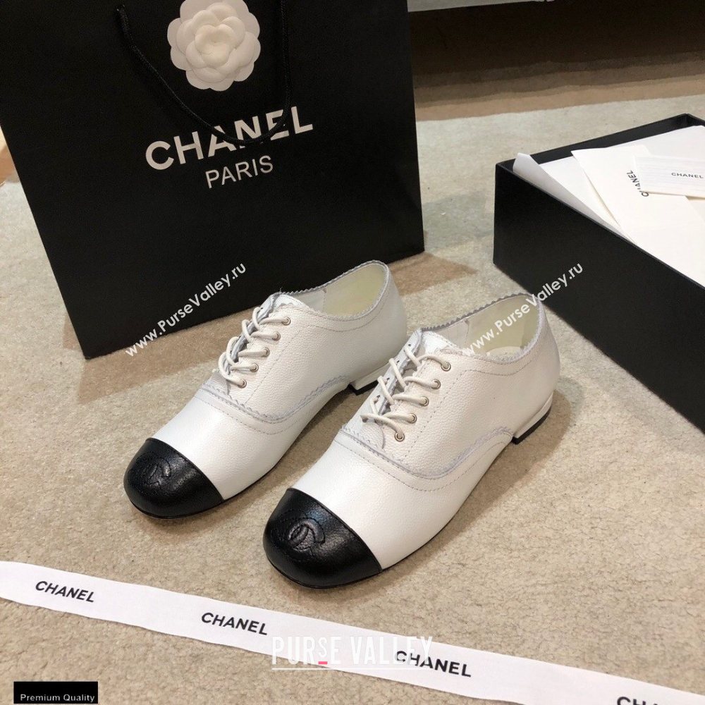 Chanel Calfskin Lace-Ups G36483 White 2020 (shouxiu-20121122)