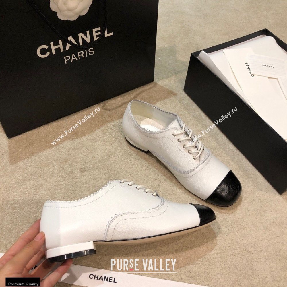 Chanel Calfskin Lace-Ups G36483 White 2020 (shouxiu-20121122)