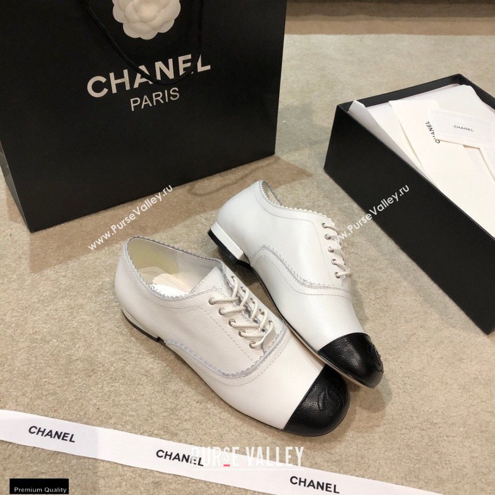 Chanel Calfskin Lace-Ups G36483 White 2020 (shouxiu-20121122)