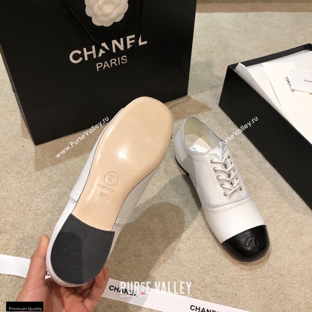 Chanel Calfskin Lace-Ups G36483 White 2020 (shouxiu-20121122)