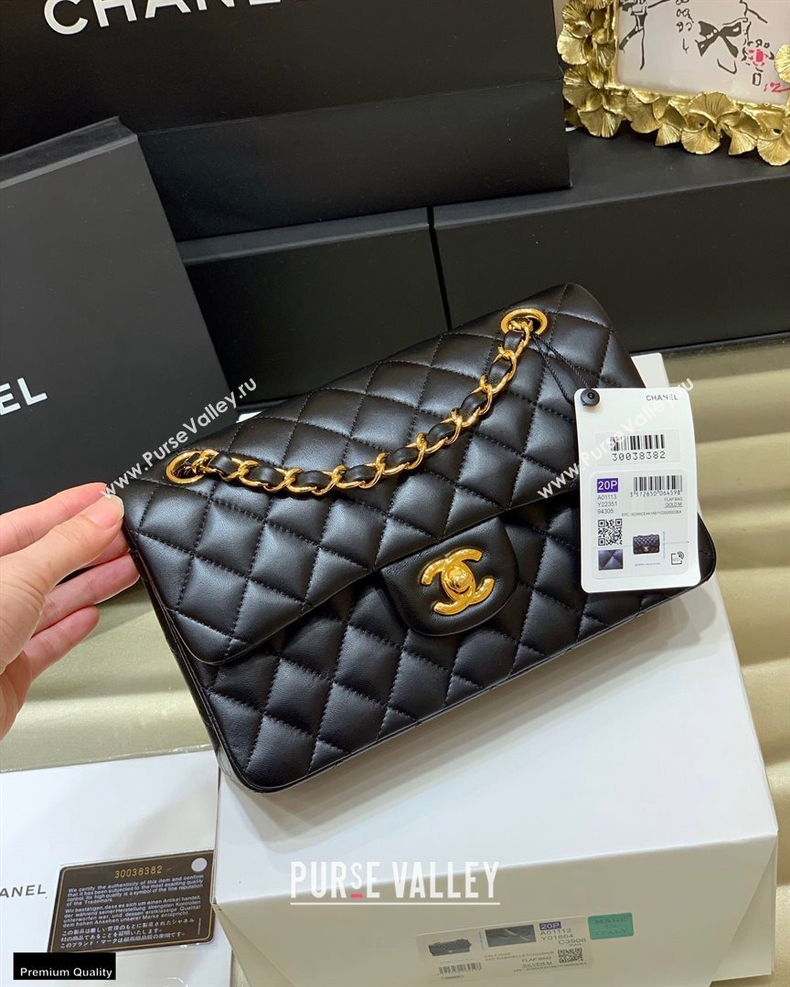 Chanel Original Quality Classic Flap Bag A01113 in Sheepskin Black with Gold Hardware (shunyang-20120914)