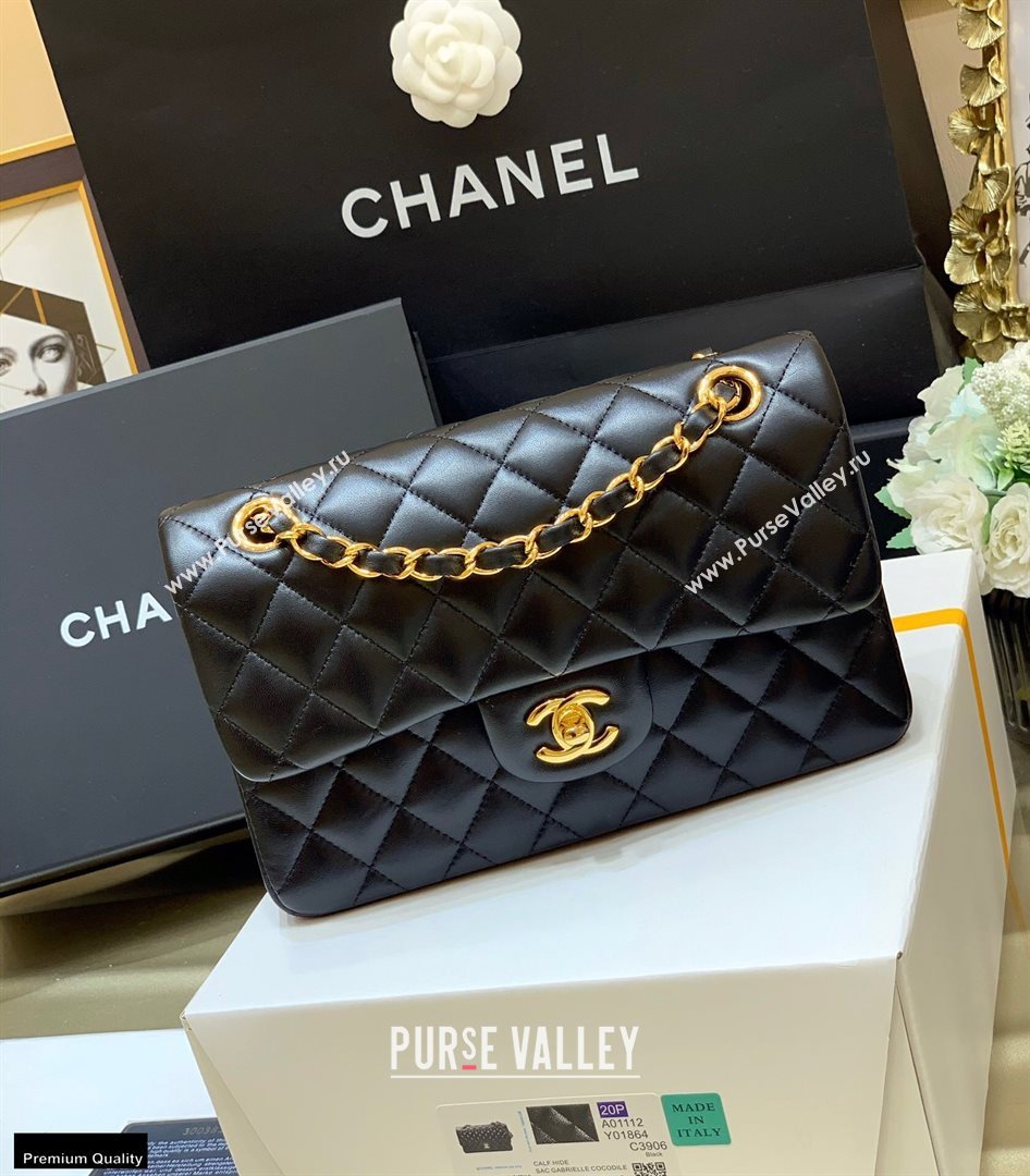 Chanel Original Quality Classic Flap Bag A01113 in Sheepskin Black with Gold Hardware (shunyang-20120914)