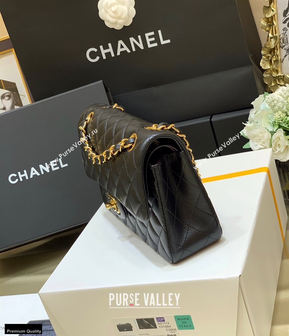 Chanel Original Quality Classic Flap Bag A01113 in Sheepskin Black with Gold Hardware (shunyang-20120914)