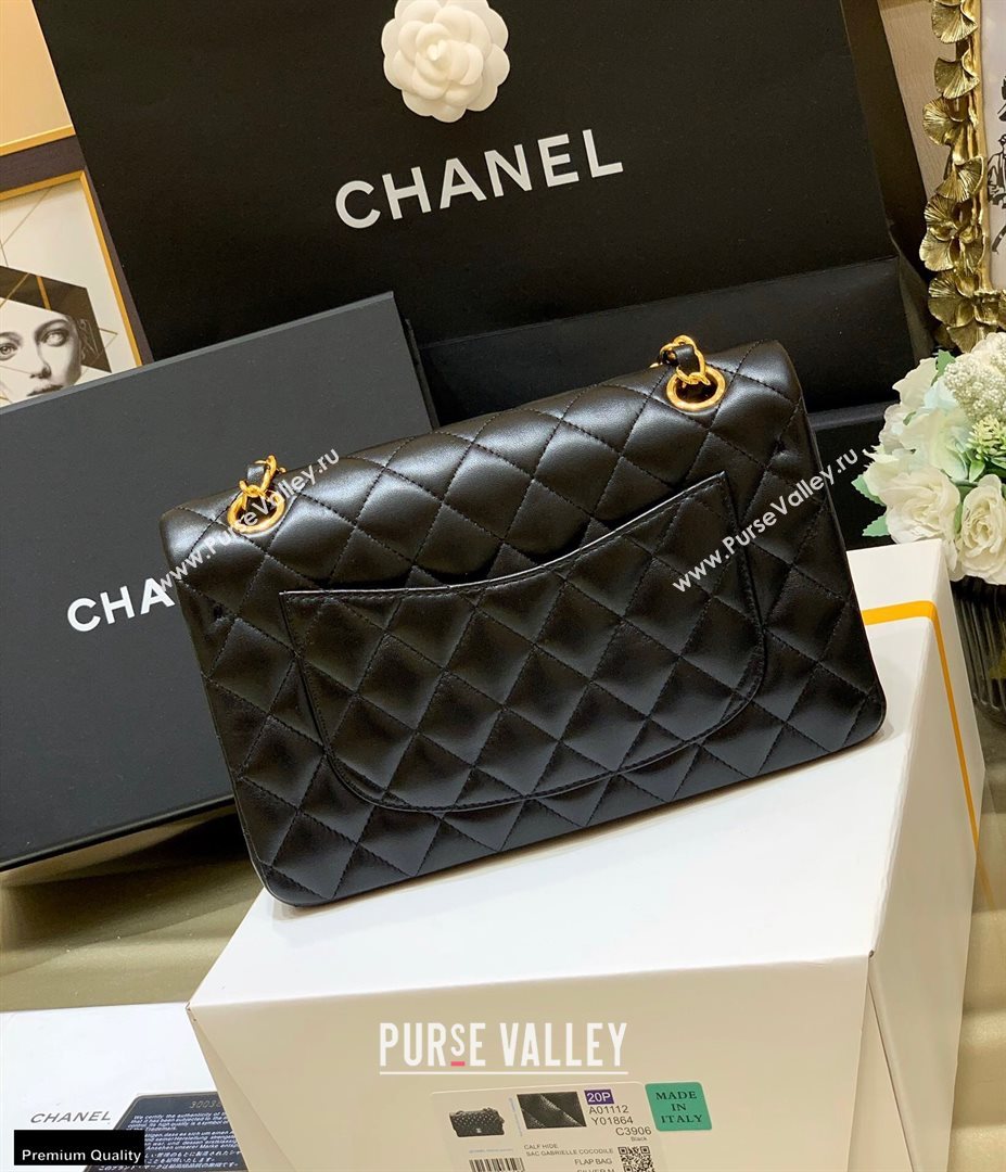 Chanel Original Quality Classic Flap Bag A01113 in Sheepskin Black with Gold Hardware (shunyang-20120914)