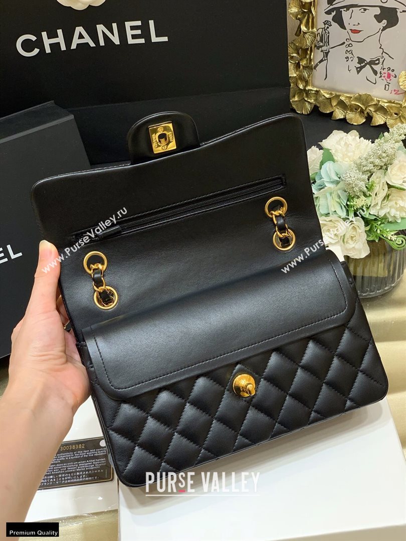 Chanel Original Quality Classic Flap Bag A01113 in Sheepskin Black with Gold Hardware (shunyang-20120914)