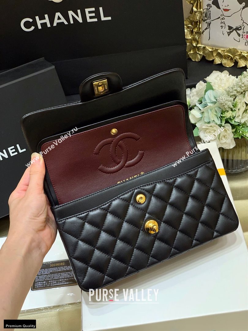 Chanel Original Quality Classic Flap Bag A01113 in Sheepskin Black with Gold Hardware (shunyang-20120914)