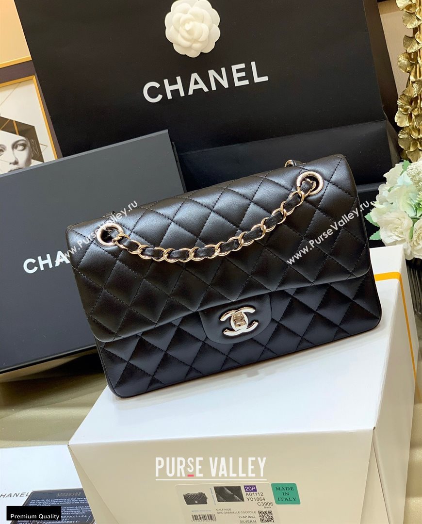 Chanel Original Quality Classic Flap Bag A01113 in Sheepskin Black with Silver Hardware (shunyang-20120915)