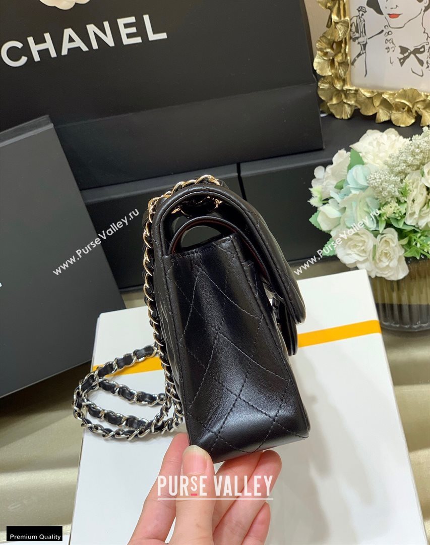 Chanel Original Quality Classic Flap Bag A01113 in Sheepskin Black with Silver Hardware (shunyang-20120915)
