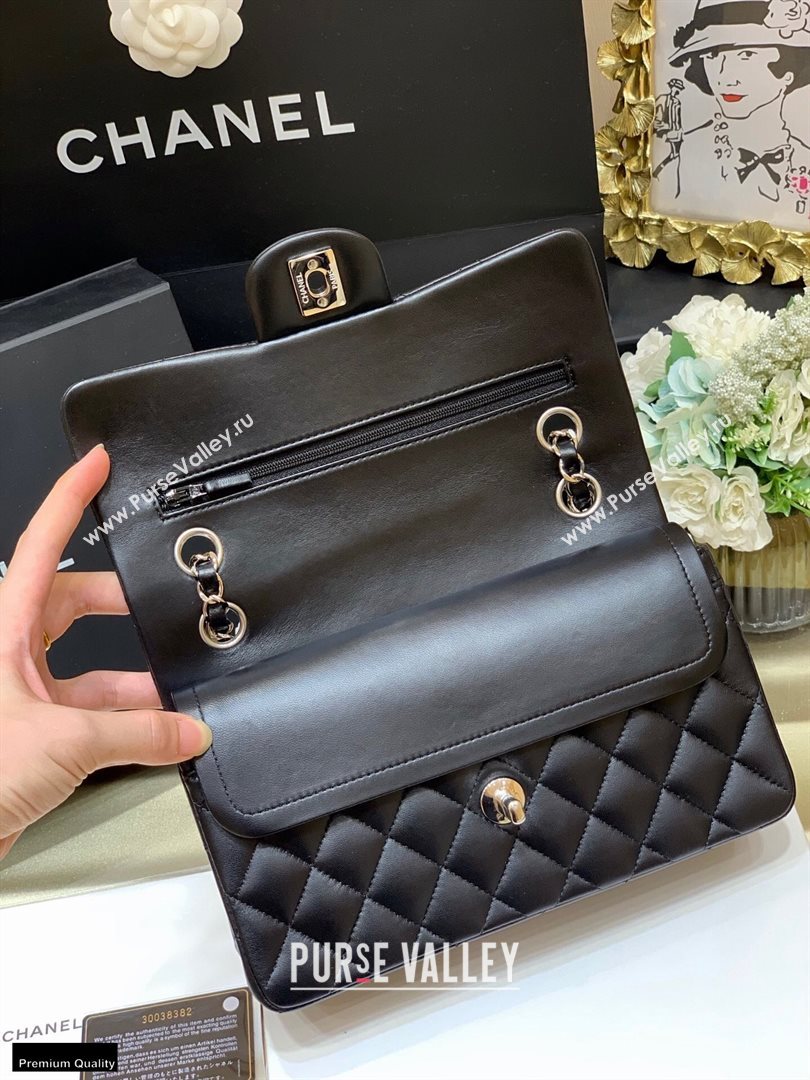Chanel Original Quality Classic Flap Bag A01113 in Sheepskin Black with Silver Hardware (shunyang-20120915)