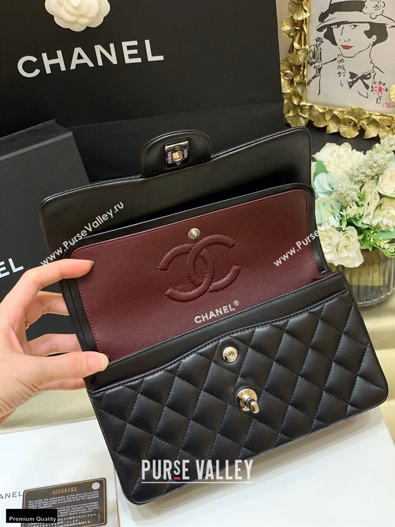 Chanel Original Quality Classic Flap Bag A01113 in Sheepskin Black with Silver Hardware (shunyang-20120915)