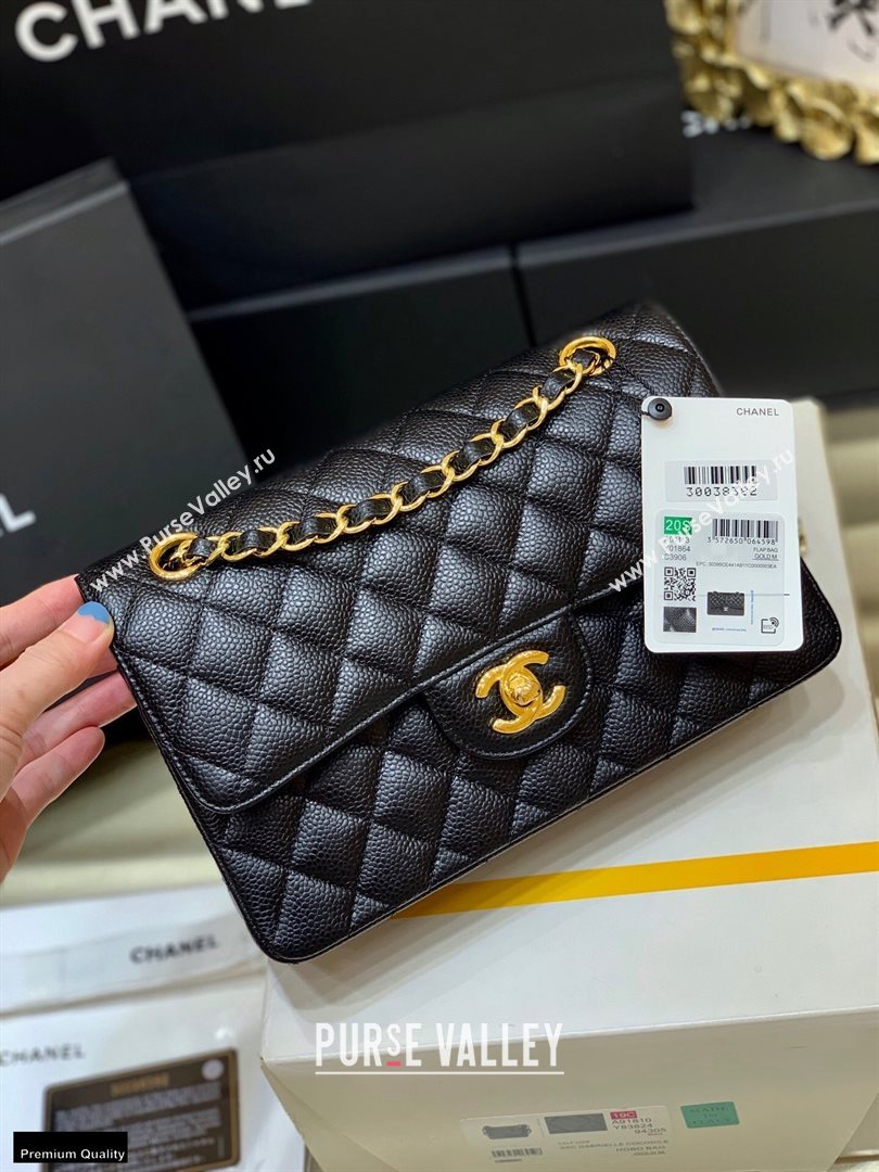 Chanel Original Quality Classic Flap Bag A01113 in Caviar Leather Black with Gold Hardware (shunyang-20120916)