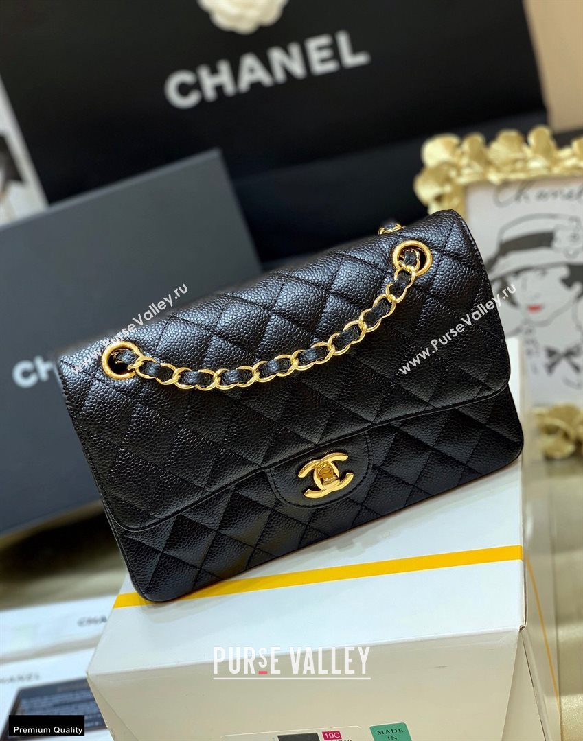 Chanel Original Quality Classic Flap Bag A01113 in Caviar Leather Black with Gold Hardware (shunyang-20120916)