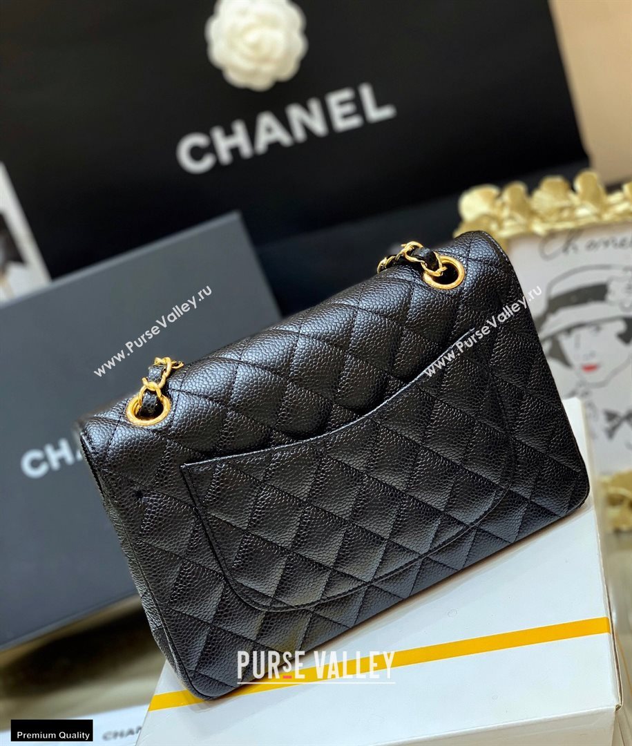 Chanel Original Quality Classic Flap Bag A01113 in Caviar Leather Black with Gold Hardware (shunyang-20120916)