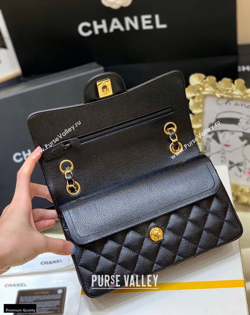 Chanel Original Quality Classic Flap Bag A01113 in Caviar Leather Black with Gold Hardware (shunyang-20120916)