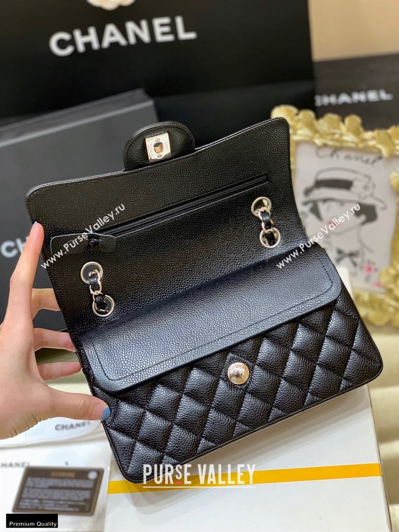 Chanel Original Quality Classic Flap Bag A01113 in Caviar Leather Black with Silver Hardware (shunyang-20120917)
