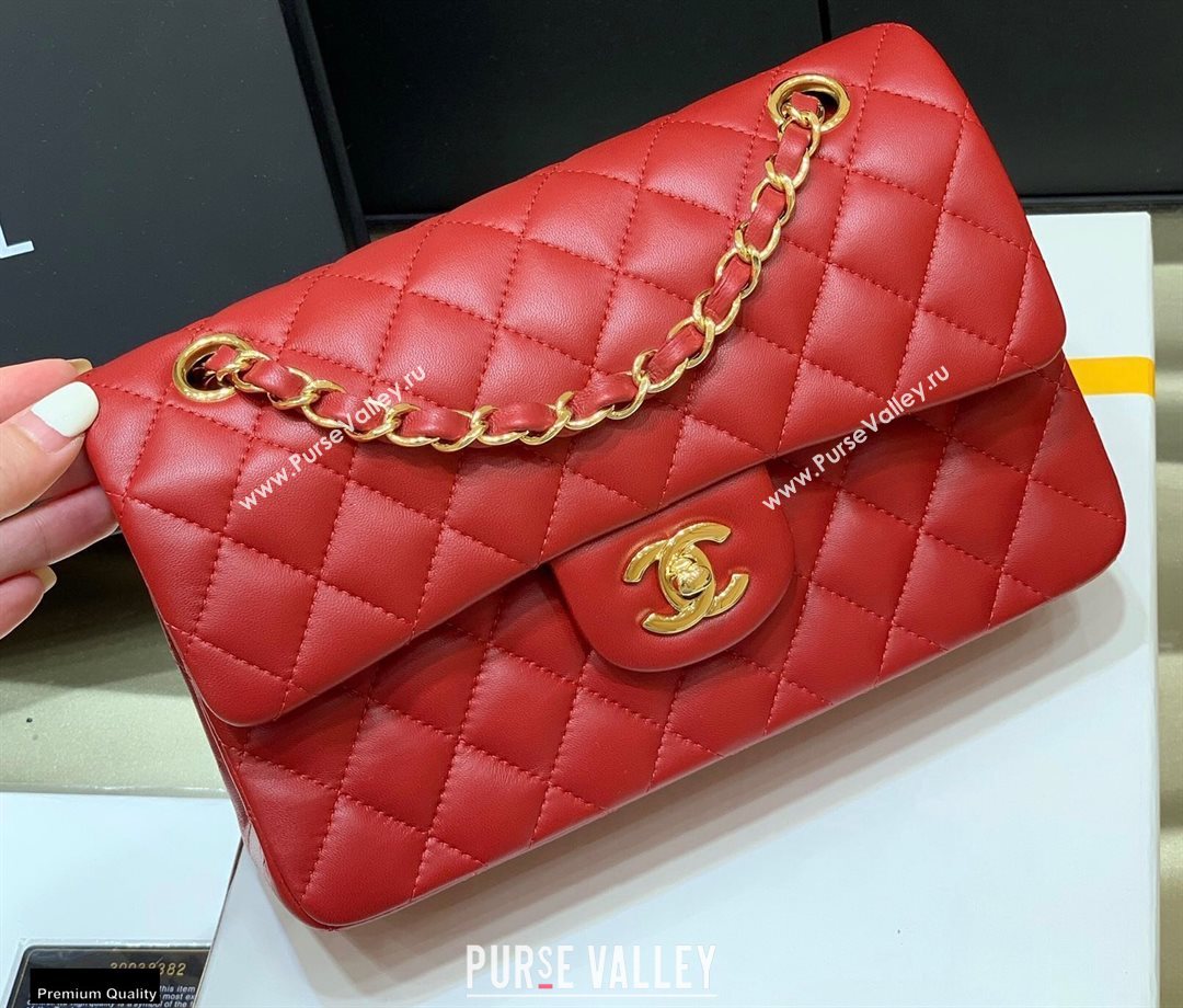 Chanel Original Quality Classic Flap Bag A01113 in Sheepskin Red with Gold Hardware (shunyang-20120919)