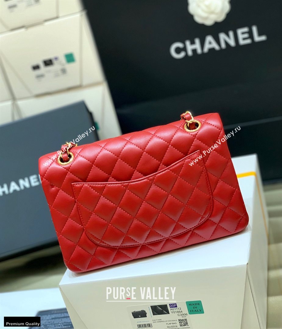 Chanel Original Quality Classic Flap Bag A01113 in Sheepskin Red with Gold Hardware (shunyang-20120919)