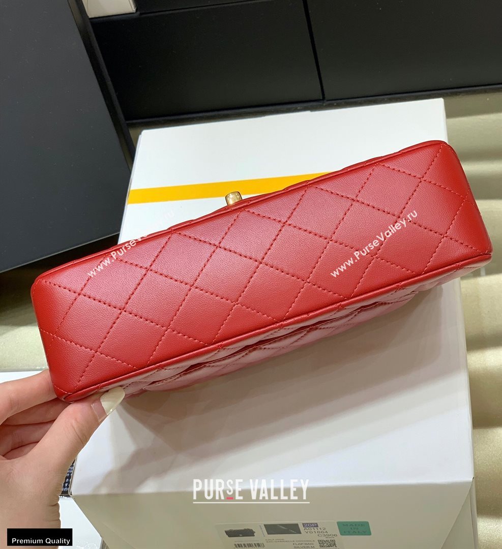 Chanel Original Quality Classic Flap Bag A01113 in Sheepskin Red with Gold Hardware (shunyang-20120919)