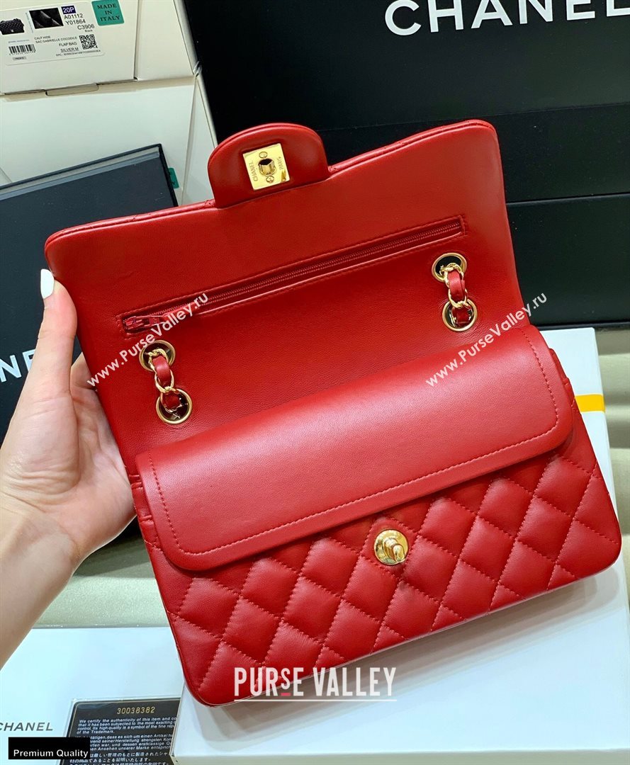 Chanel Original Quality Classic Flap Bag A01113 in Sheepskin Red with Gold Hardware (shunyang-20120919)