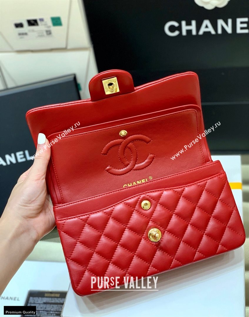 Chanel Original Quality Classic Flap Bag A01113 in Sheepskin Red with Gold Hardware (shunyang-20120919)