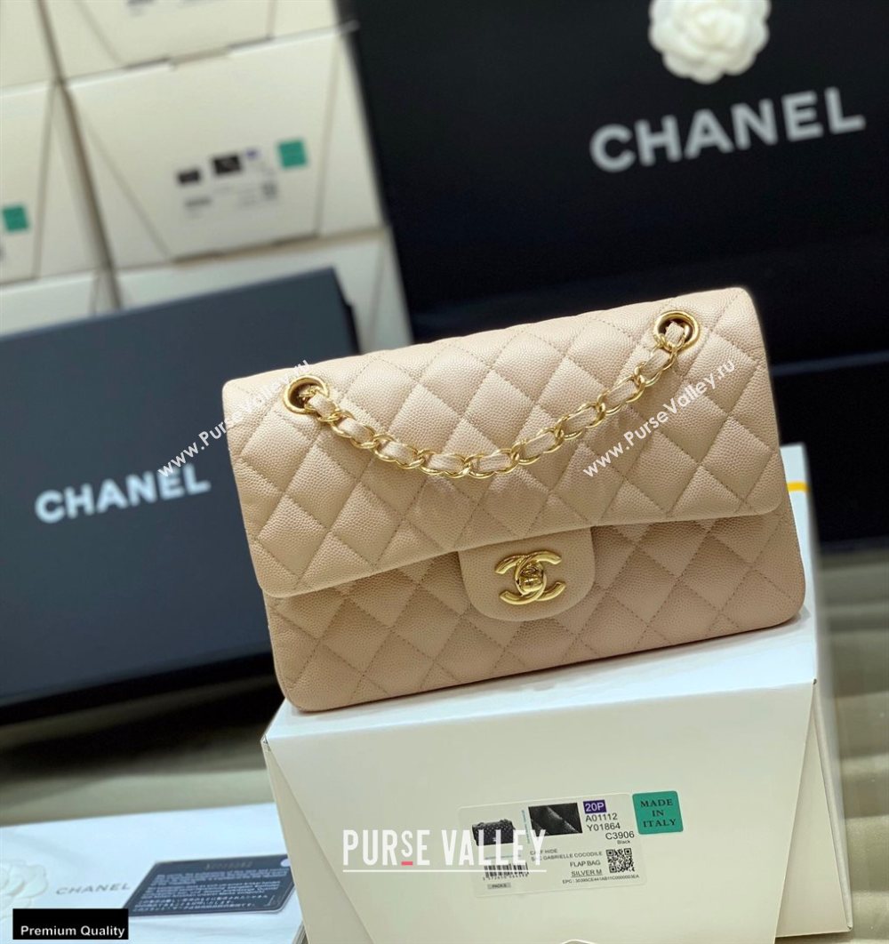 Chanel Original Quality Classic Flap Bag A01113 in Caviar Leather Beige with Gold Hardware (shunyang-20120921)