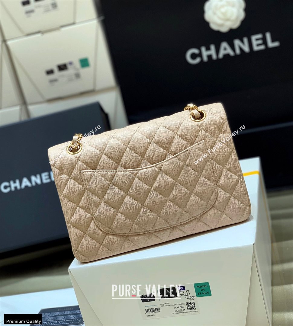 Chanel Original Quality Classic Flap Bag A01113 in Caviar Leather Beige with Gold Hardware (shunyang-20120921)