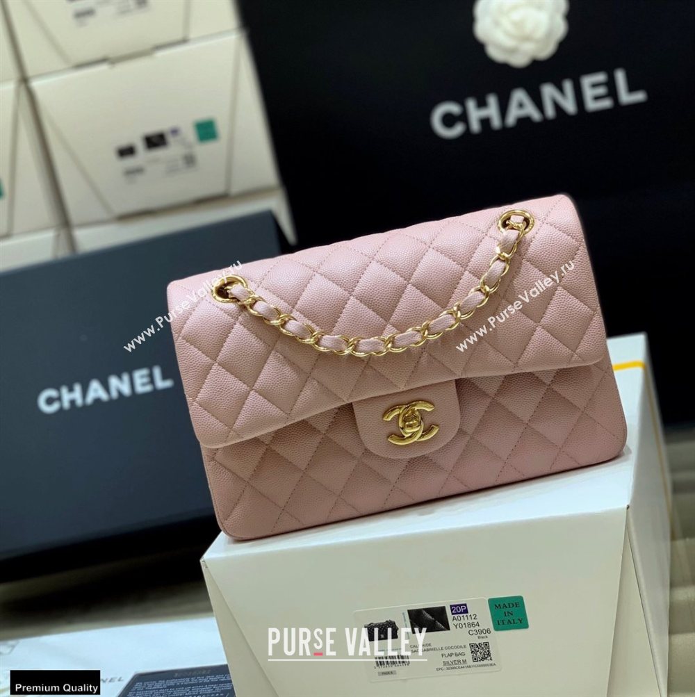 Chanel Original Quality Classic Flap Bag A01113 in Caviar Leather Light Pink with Gold Hardware (shunyang-20120922)