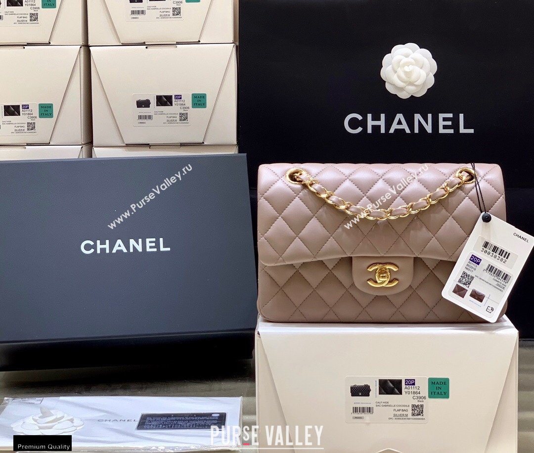 Chanel Original Quality Classic Flap Bag A01113 in Sheepskin Pale Gray with Gold Hardware (shunyang-20120923)