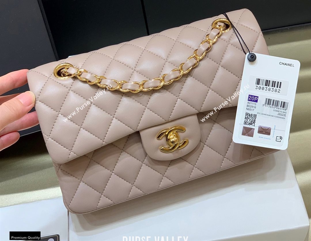 Chanel Original Quality Classic Flap Bag A01113 in Sheepskin Pale Gray with Gold Hardware (shunyang-20120923)