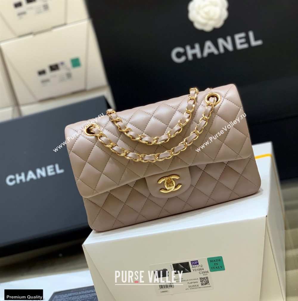 Chanel Original Quality Classic Flap Bag A01113 in Sheepskin Pale Gray with Gold Hardware (shunyang-20120923)