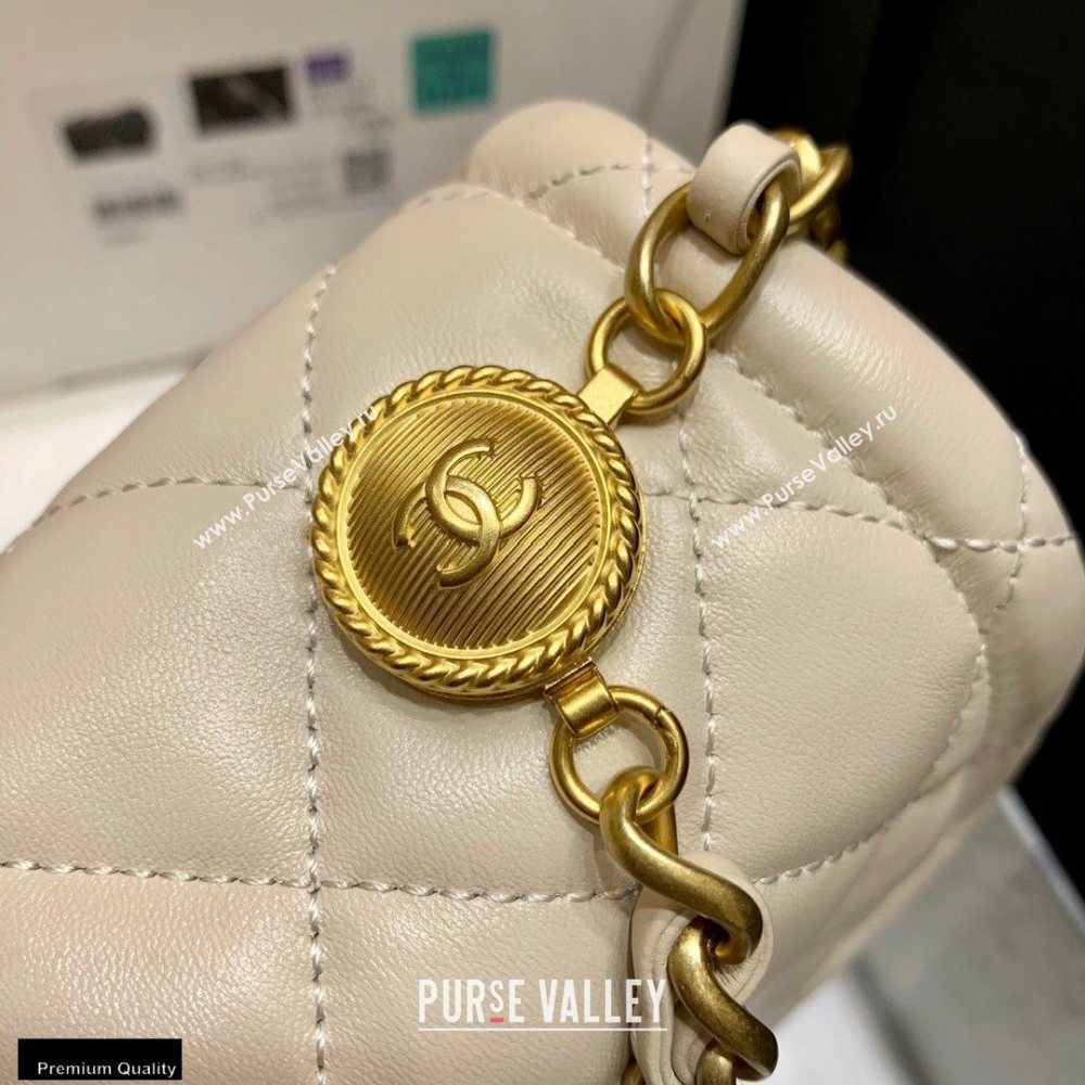 Chanel Original Quality Vintage Button On Top Large Flap Bag AS2056 Beige 2020 (shunyang-20120902)