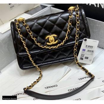 Chanel Original Quality Vintage Button On Top Large Flap Bag AS2056 Black 2020 (shunyang-20120901)