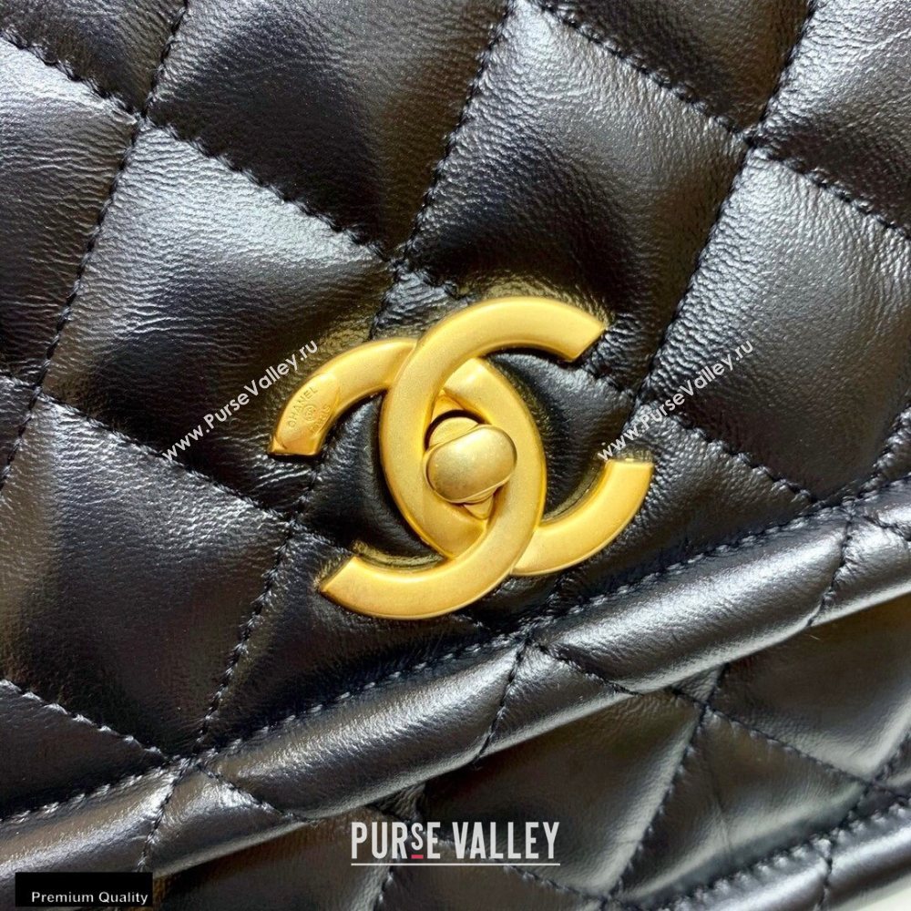 Chanel Original Quality Vintage Button On Top Large Flap Bag AS2056 Black 2020 (shunyang-20120901)