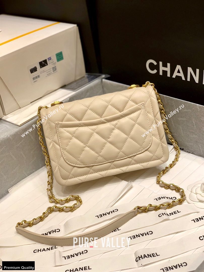 Chanel Original Quality Vintage Button On Top Medium Flap Bag AS2055 Beige 2020 (shunyang-20120905)