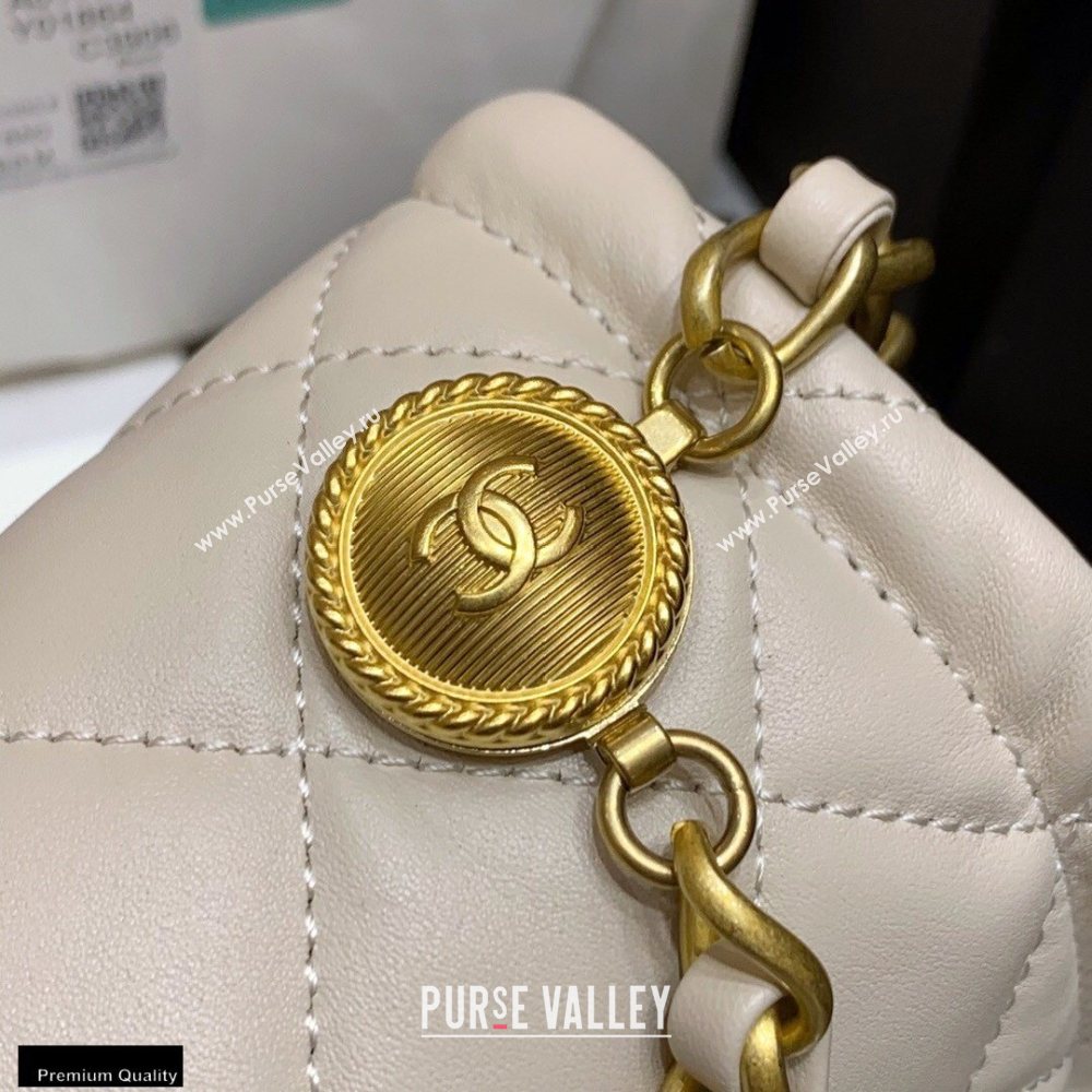 Chanel Original Quality Vintage Button On Top Medium Flap Bag AS2055 Beige 2020 (shunyang-20120905)