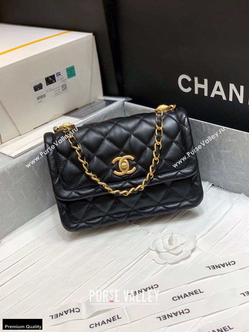 Chanel Original Quality Vintage Button On Top Medium Flap Bag AS2055 Black 2020 (shunyang-20120904)