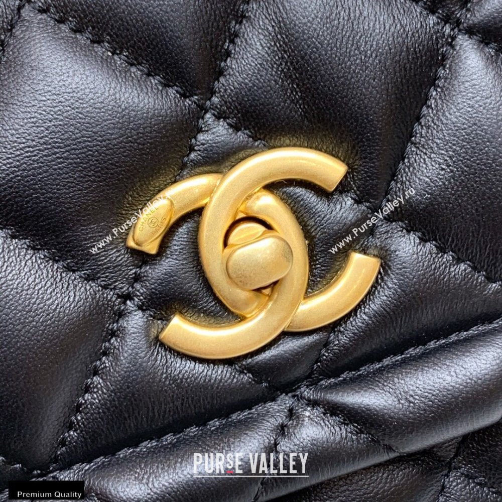 Chanel Original Quality Vintage Button On Top Medium Flap Bag AS2055 Black 2020 (shunyang-20120904)