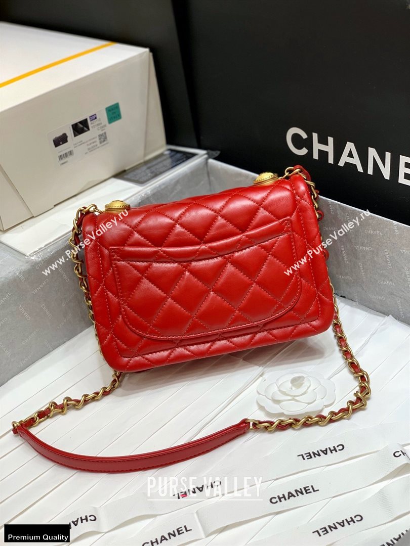 Chanel Original Quality Vintage Button On Top Medium Flap Bag AS2055 Red 2020 (shunyang-20120907)