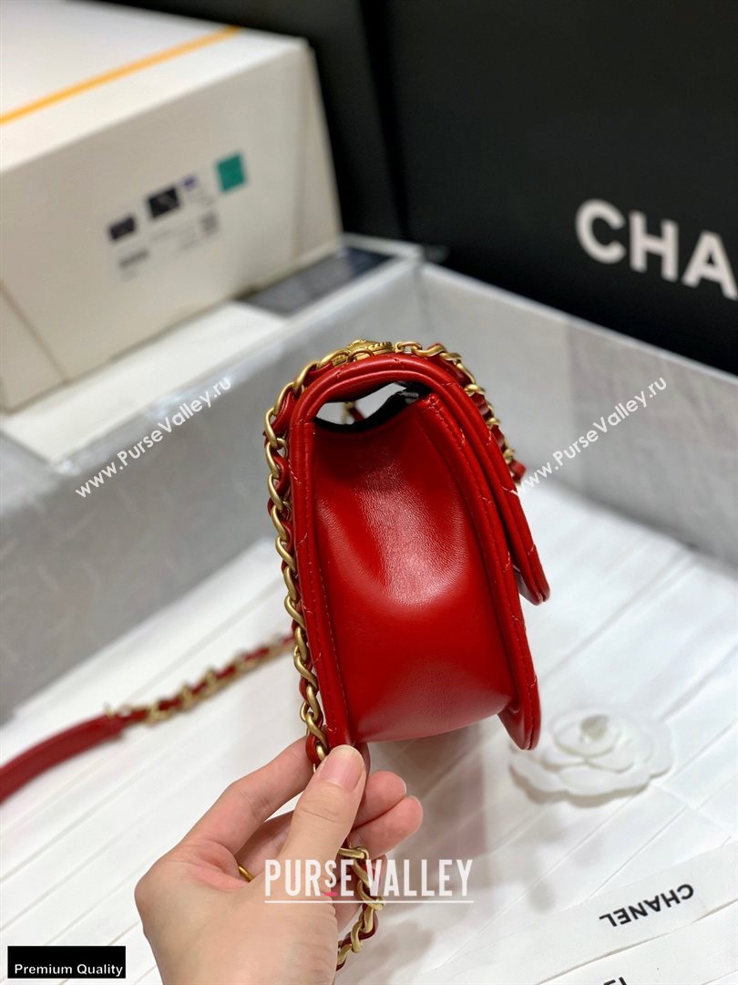 Chanel Original Quality Vintage Button On Top Medium Flap Bag AS2055 Red 2020 (shunyang-20120907)