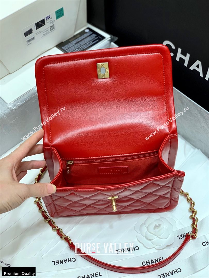 Chanel Original Quality Vintage Button On Top Medium Flap Bag AS2055 Red 2020 (shunyang-20120907)