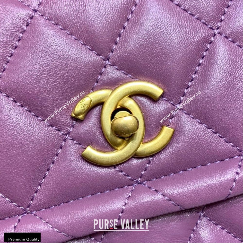 Chanel Original Quality Vintage Button On Top Small Flap Bag AS2054 Purple 2020 (shunyang-20120910)