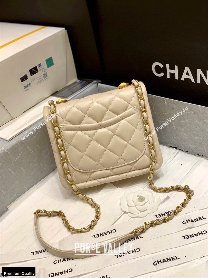 Chanel Original Quality Vintage Button On Top Small Flap Bag AS2054 Beige 2020 (shunyang-20120909)