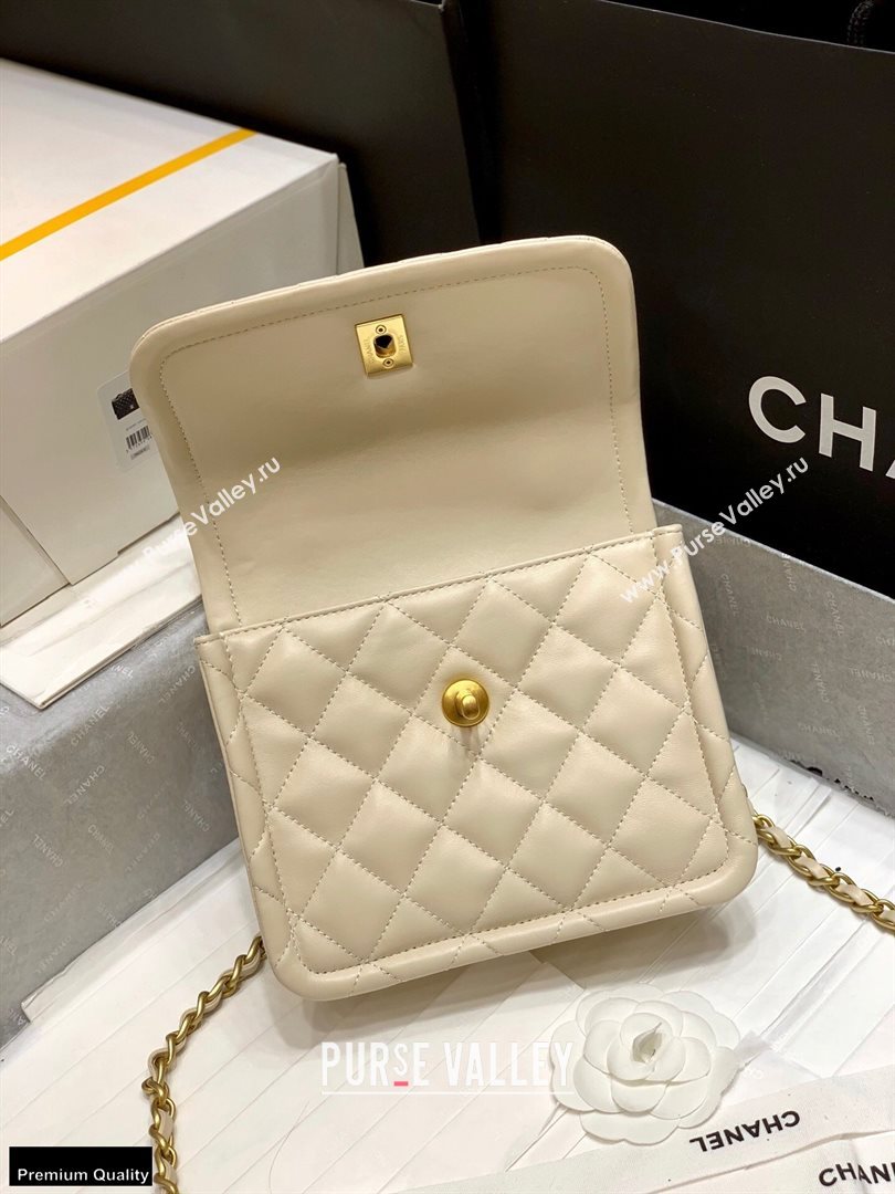 Chanel Original Quality Vintage Button On Top Small Flap Bag AS2054 Beige 2020 (shunyang-20120909)