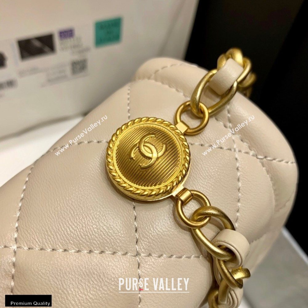 Chanel Original Quality Vintage Button On Top Small Flap Bag AS2054 Beige 2020 (shunyang-20120909)