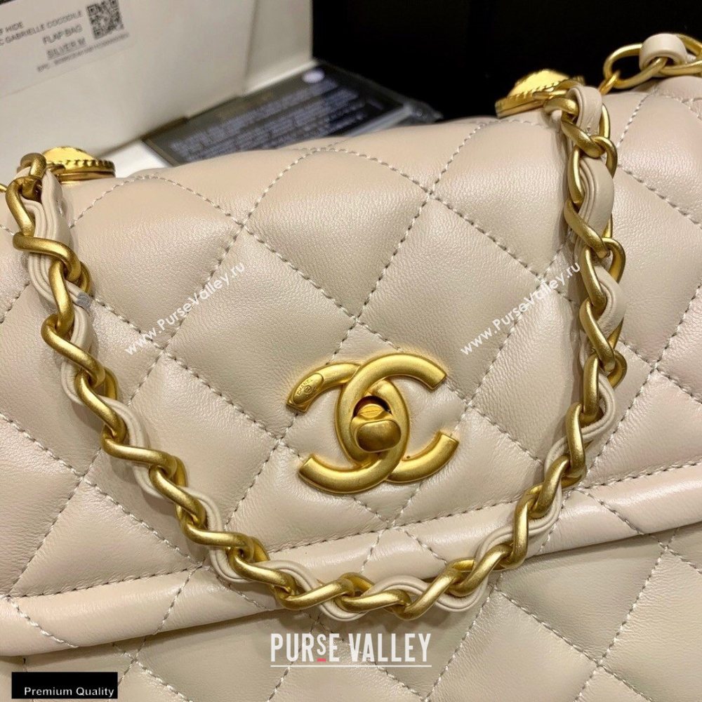 Chanel Original Quality Vintage Button On Top Small Flap Bag AS2054 Beige 2020 (shunyang-20120909)