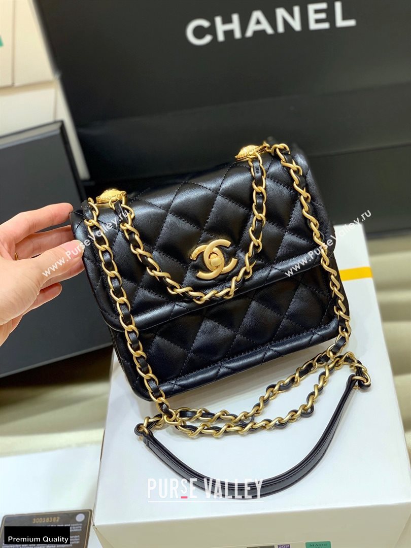 Chanel Original Quality Vintage Button On Top Small Flap Bag AS2054 Black 2020 (shunyang-20120908)