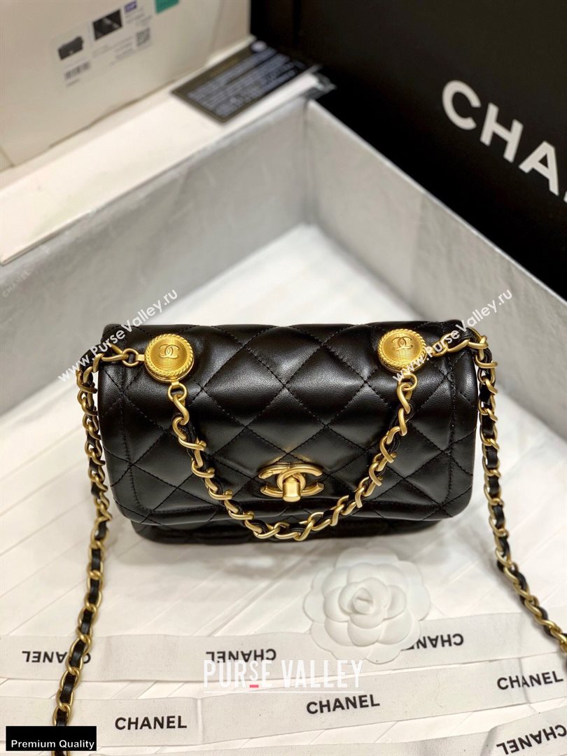 Chanel Original Quality Vintage Button On Top Small Flap Bag AS2054 Black 2020 (shunyang-20120908)